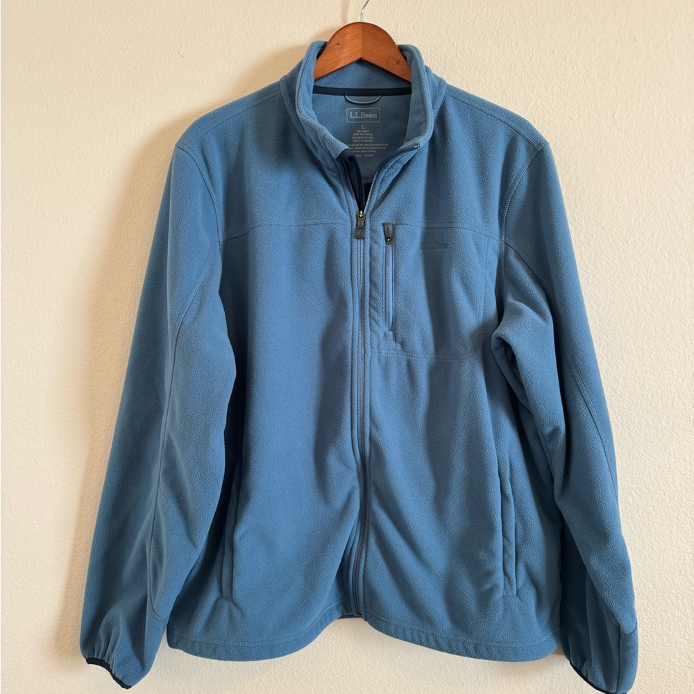 L.L. Bean Jacket Mens Polartec Blue Classic Fleece Full Zip Sweater